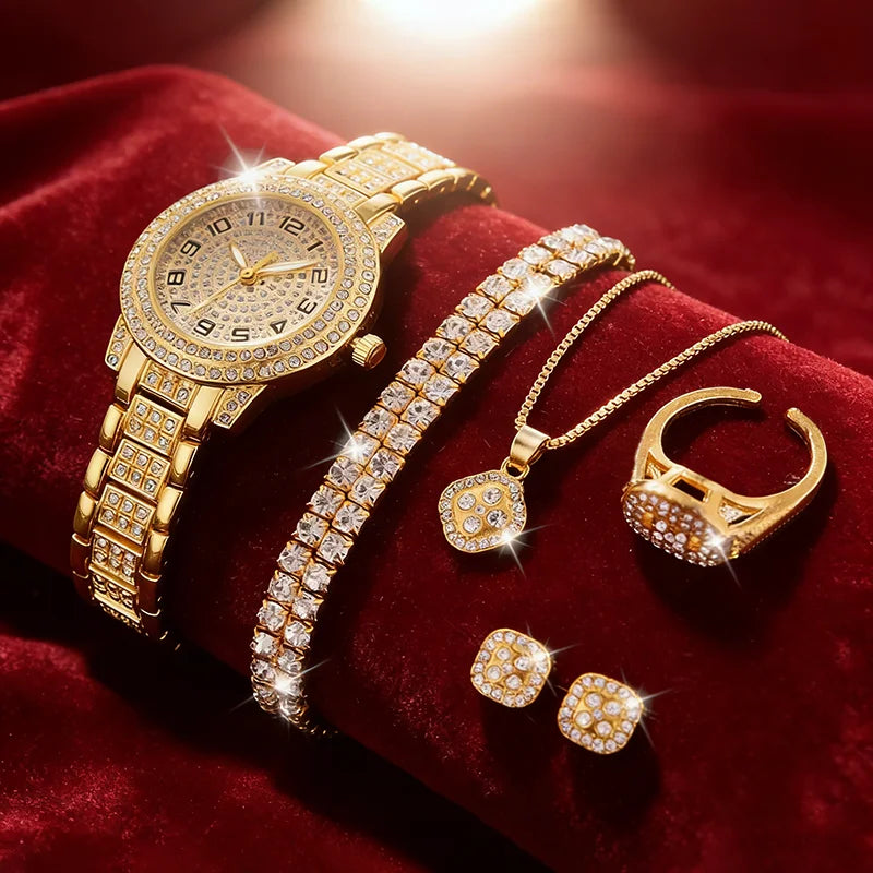 Reloj de cuarzo con diamantes,