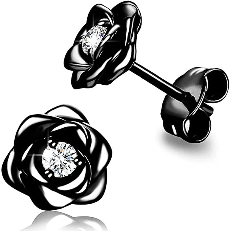 lujosos pendientes de flores dulces