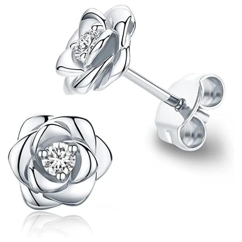 lujosos pendientes de flores dulces
